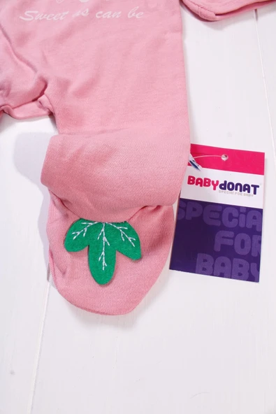 Çilek Desenli Kız Bebek 4'lü Tulum Seti - 4