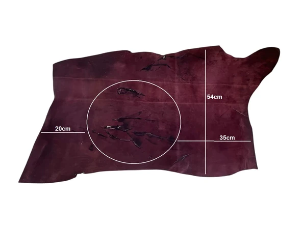 Bordo Efekt Parça Crazy Deri 1-1,2 mm Arası 44 Desi - Resim 3