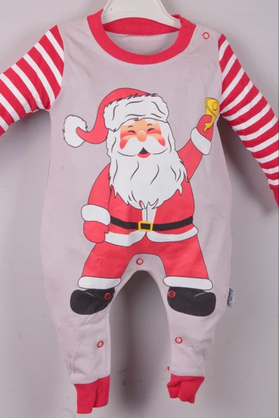 Noel Baba Detaylı Bebek Tulum % 100 Pamuk - 3