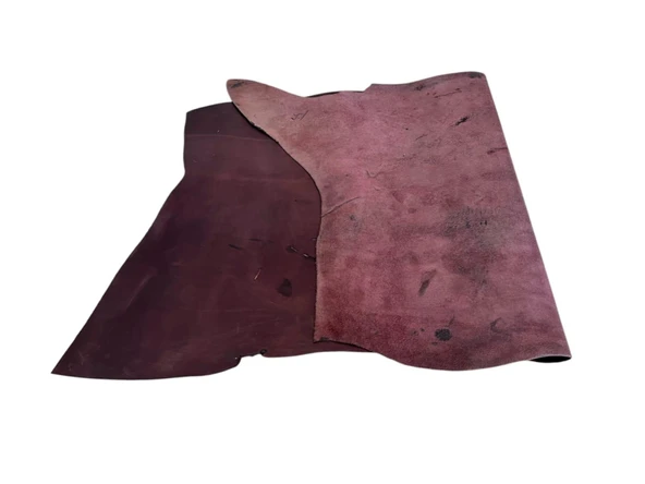 Bordo Efekt Parça Crazy Deri 1-1,2 mm Arası 44 Desi - Resim 2