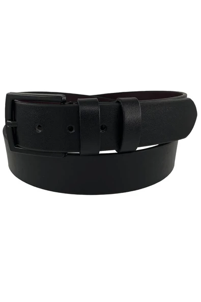 Siyah Düz Model Suni Deri 4 cm.lik Spor Kemer - Resim 2