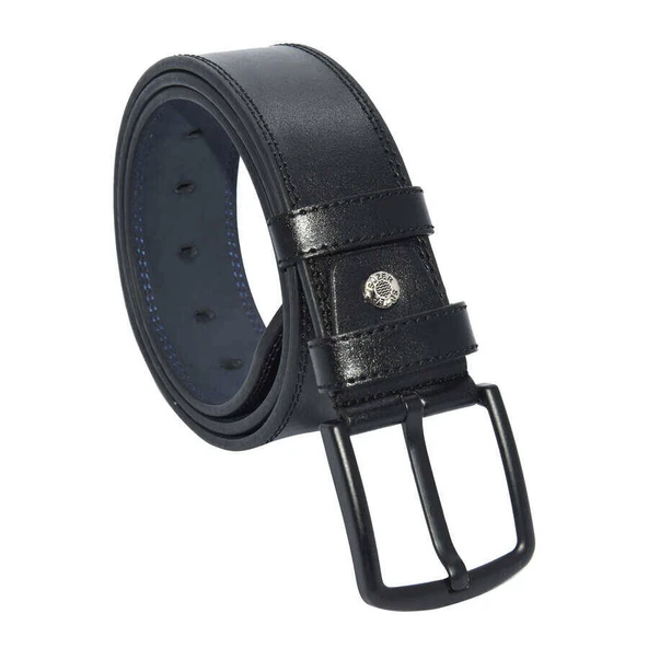 Siyah Suni Deri Çift Dikişli Model 4.5 cm.lik Unisex Spor Kemer ürün görseli