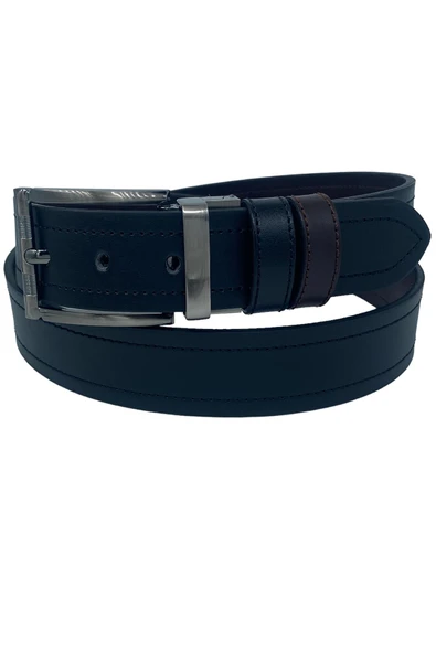 Kahverengi / Siyah Çift Taraflı Suni Deri 4 cm.lik Unisex Spor Kemer - Resim 4