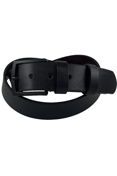 Siyah Düz Model Suni Deri 4 cm.lik Spor Kemer - Resim 4