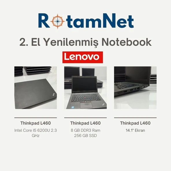 Lenovo 2.El ThinkPad L460 Intel Core i5 6200U 2.3 GHz 8GB DDR3 256GB SSD 14.1" W11 Notebook - 4