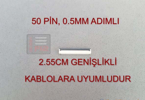 50 PİN 0.5MM ADIMLI FLEX KABLO SABİTLEYİCİ FFC KONNEKTÖR SOKETİ