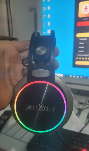 James Donkey 712 Siyah 7.1 Surround RGB Gaming Kulaklık (İKİNCİ EL) - 3
