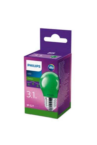 Gece lambası philips 3.1 watt e27 normal duy yeşil