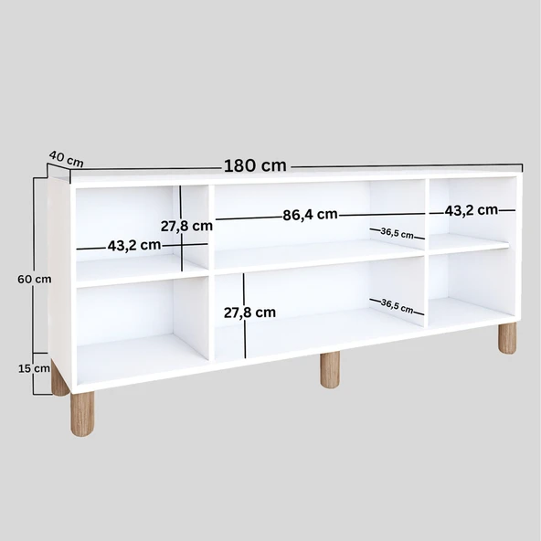 Midoser Bohem Serisi Natura 4 Kapak Pvc Hasır Desen Mat Beyaz Konsol - 7
