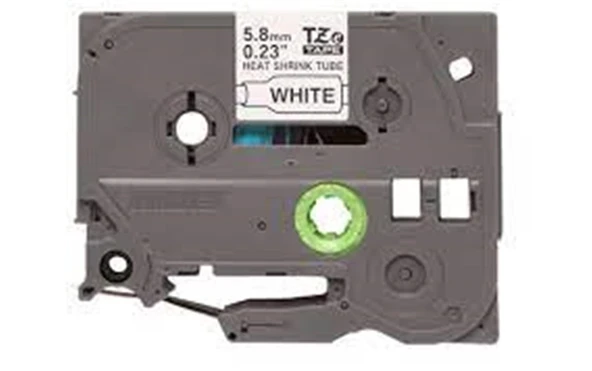 Brother P-Touch HSE-231 12 mm Beyaz Üzerıne Sıyah  Isı ile Daralan Laminasyonlu Etiket - 1