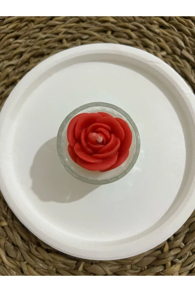 klubeconcept Gül Şeklinde Dekoratif Mum  Romantik ve Şık Tasarım - 4