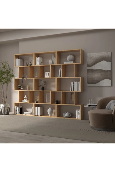 klubeconcept Modern Meşe Kitaplık – Estetik Çalışma  Odası - 3