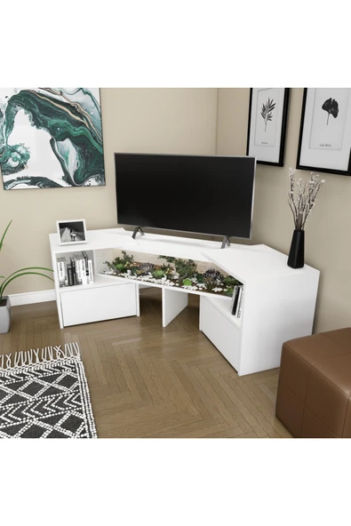 klubeconcept Teraryumlu Köşe ve Dar alanlar için Çok Amaçlı TV ünitesi