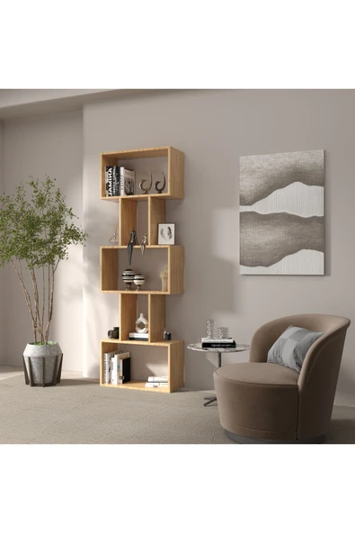 klubeconcept Modern Meşe Kitaplık Estetik - 4
