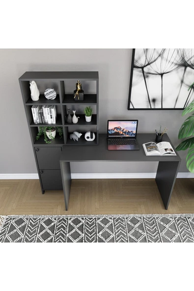 CONCEPTLİNE Çalışma Masası Kitaplık Bilgisayar Masası Çok Amaçlı Kolay Kurulum - 5