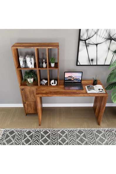 CONCEPTLİNE Çalışma Masası Kitaplık Bilgisayar Masası Çok Amaçlı Kolay Kurulum - 3