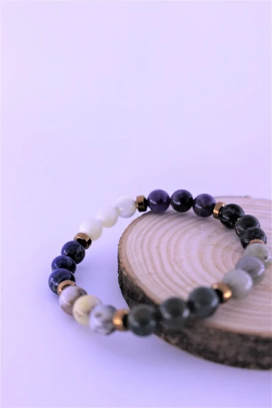 zemstone Yay Çakra Doğal Taş Bileklik Birinci Kalite Taş Yay Burcu - 5