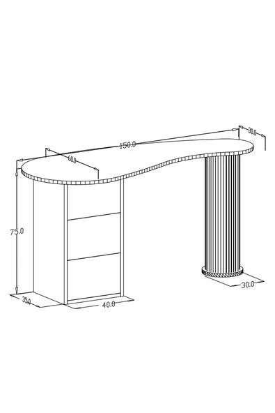klubeconcept Modern Travertan Çalışma Masası Ofis ve Ev İçin Zarif - 7