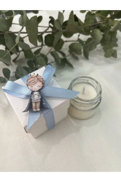 klubeconcept Mavi Prens Temalı Özel Hediye Kutusu & Mum Seti - 2