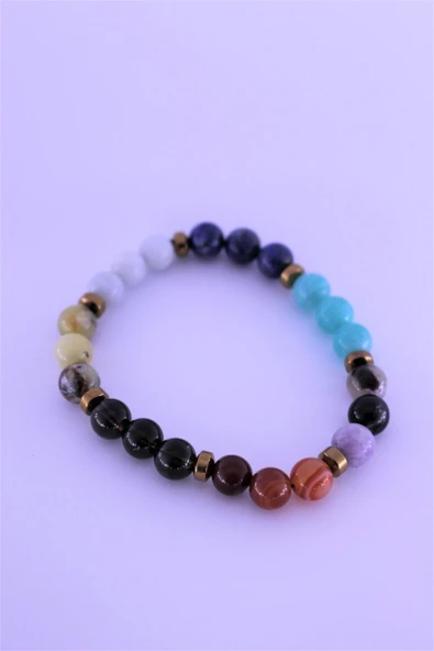 zemstone Terazi Çakra Doğal Taş Bileklik Birinci Kalite Taş Terazi Burcu - 2