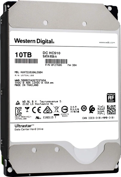 WESTERN DİGİTAL Ultrastar DC HC510 10TB 7200rpm 256MB Sata3 3.5" Harddisk (HUH721010ALE6)