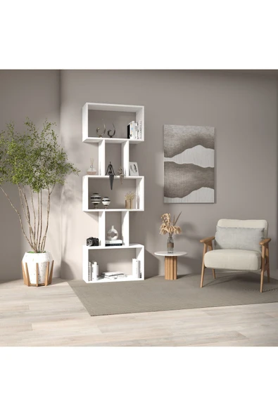klubeconcept Modern Beyaz Kitaplık - 4