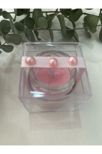 klubeconcept Romantik Pembe Mum Hediye Seti –Özel Tasarım Dekoratif Kutu - 3