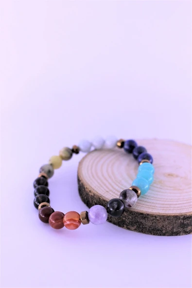 zemstone Terazi Çakra Doğal Taş Bileklik Birinci Kalite Taş Terazi Burcu - 5