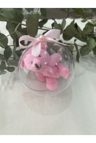 klubeconcept Sevimli Pembe Ayıcık Hediye Küresi  Özel Tasarım - 2