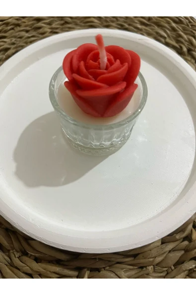 klubeconcept Gül Şeklinde Dekoratif Mum  Romantik ve Şık Tasarım - 5