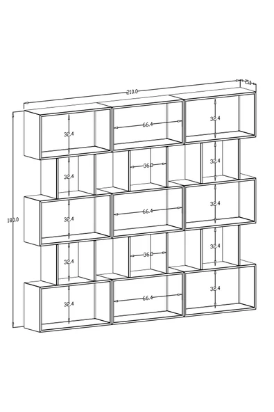 klubeconcept Modern Beyaz Kitaplık  Estetik Çalışma Odası - 7