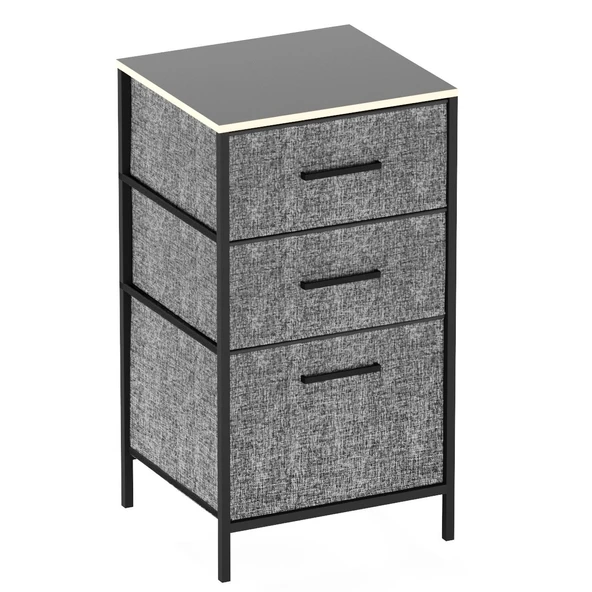 Çok Amaçlı Dolap 3 Çekmeceli Orta Boy Komodin Sehpa Füme 1599 - 6