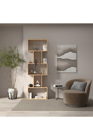 klubeconcept Modern Meşe Kitaplık Estetik