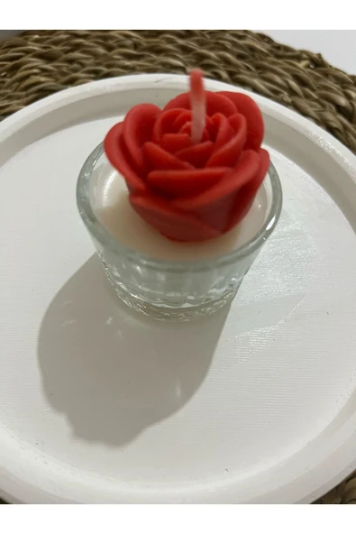 klubeconcept Gül Şeklinde Dekoratif Mum  Romantik ve Şık Tasarım - 3
