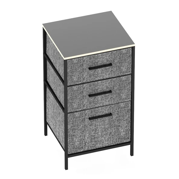 Çok Amaçlı Dolap 3 Çekmeceli Orta Boy Komodin Sehpa Füme 1599 - 7