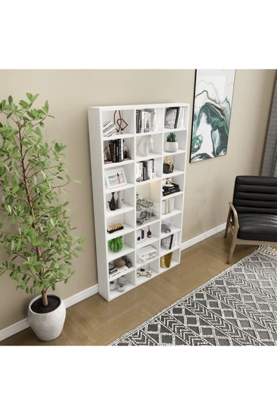 klubeconcept Teraryumlu Kitaplık Kütüphanesi Çok Raflı - 5