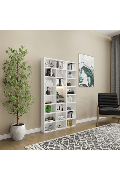 klubeconcept Teraryumlu Kitaplık Kütüphanesi Çok Raflı - 3