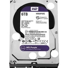 WESTERN DİGİTAL Purple 6TB 5400rpm 64MB Sata3 7/24 Güvenlik 3.5" Harddisk (WD60PURZ)