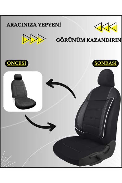 Z&C MAXTECH Renault Megane 2 Araçlara Uyumlu Tam Takım Özel Tasarım Oto Koltuk Kılıfı Seti  ACVB210 - 5