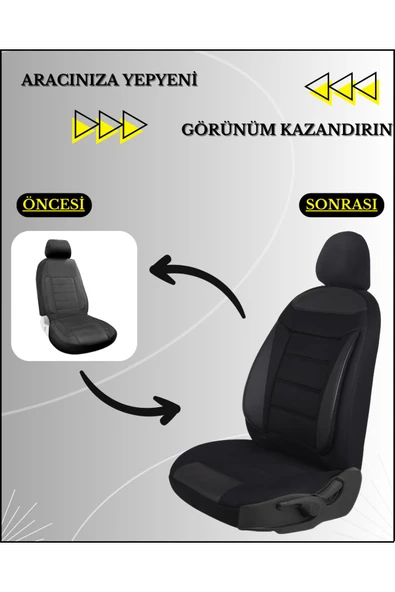 Z&C MAXTECH Renault Clio 2 Araçlara Uyumlu Tam Takım Özel Tasarım Oto Koltuk Kılıfı Seti   AFS205 - 5