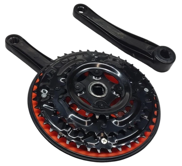 Bisiklet Aynakol Sağ Sol Takım 3 Lü Dişli- 24/34/42T x 170mm Siyah Turuncu Renk - 2