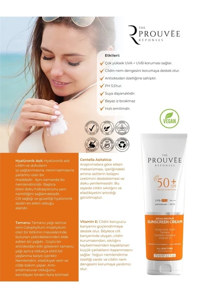 The Prouvee Reponses Sun Spf 50+ | Pa++++ Çok Yüksek Koruyucu Güneş Kremi 75 Ml (vegan) - 2