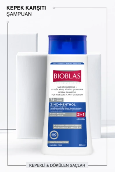 Bioblas 2’si 1 Arada Mentol Ferahlığı ve Kepek Karşıtı Şampuan 360 ml