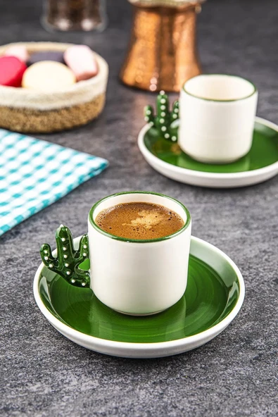 Cactus Handmade El Yapımı 110 Ml Türk Kahvesi, Espresso Fincanı* 2 Adet