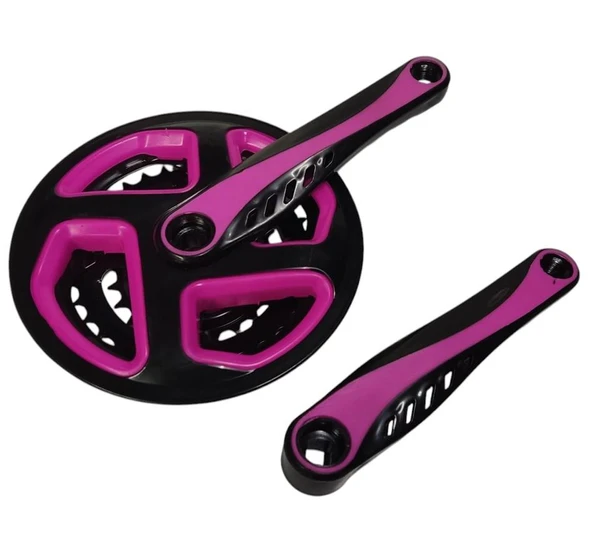 Bisiklet Aynakol Sağ Sol Takım 3 Lü Dişli- 24/34/42T x 170mm Siyah Pembe Renk - 5