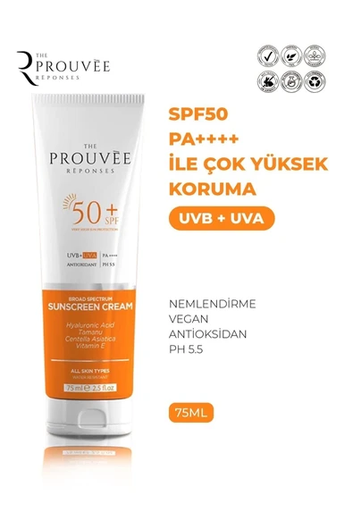 The Prouvee Reponses Sun Spf 50+ | Pa++++ Çok Yüksek Koruyucu Güneş Kremi 75 Ml (vegan)