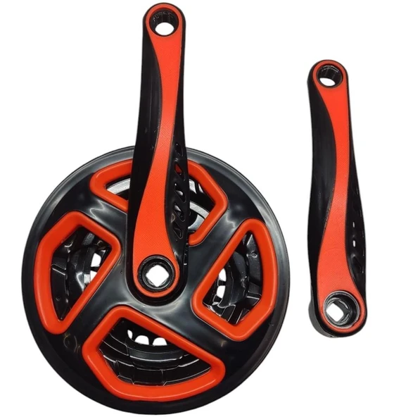 Bisiklet Aynakol Sağ Sol Takım 3 Lü Dişli- 24/34/42T x 170mm Siyah Turuncu Renk