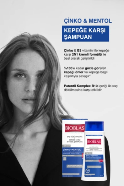 Bioblas 2’si 1 Arada Mentol Ferahlığı ve Kepek Karşıtı Şampuan 360 ml - 3