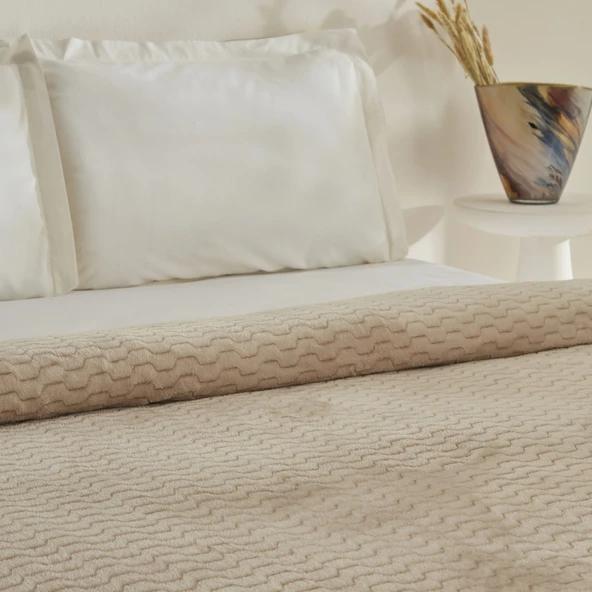 Karaca Home Raunda Çift Kişilik Wellsoft Battaniye Ekru - 3
