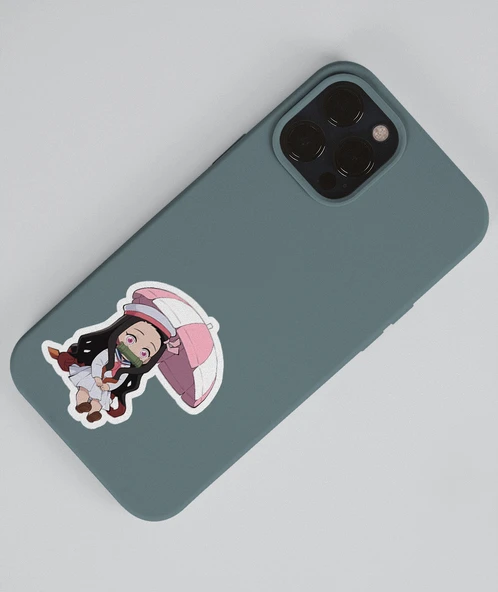 Demon Slayer-Zenitsu Agatsuma-Nezuko Kamado-2li sticker set parlak kağıt-süsleme etiket-DS-29-30 - Resim 5